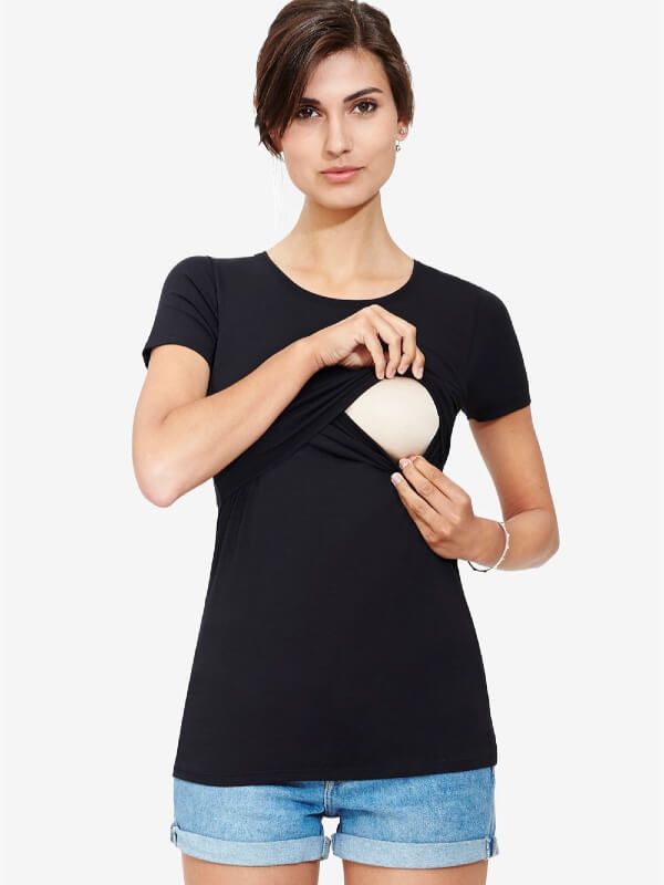 Tricou sarcină şi alăptare Noor, negru