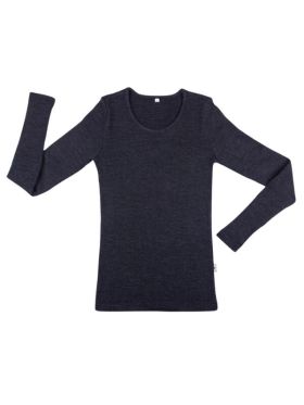 Bluză femei din lână merinos Foggy Black