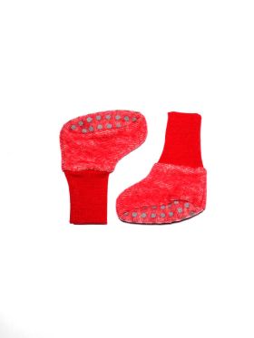 Botoşei lână fleece şi bumbac Red Melange