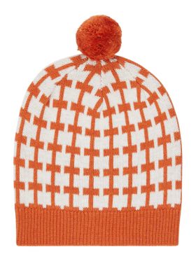 Căciulă tricotată copii Rudolfo Rusty Orange Pattern