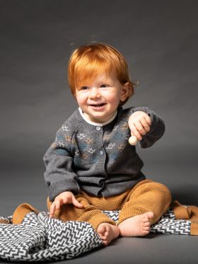 Cardigan tricotat bebe Janu Grey