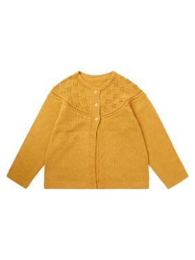 Cardigan tricotat bebe Hurit Mustard