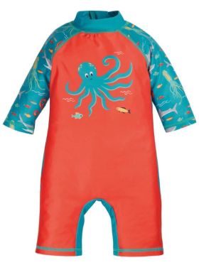 Costum de baie copii Orange Octopus cu protecţie solară  