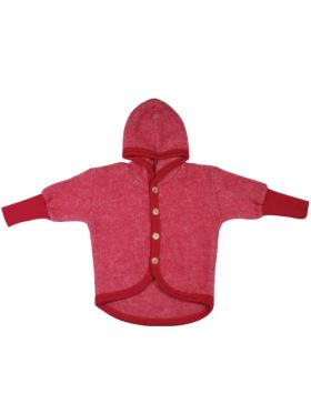 Jachetă lână fleece şi bumbac Red Melange