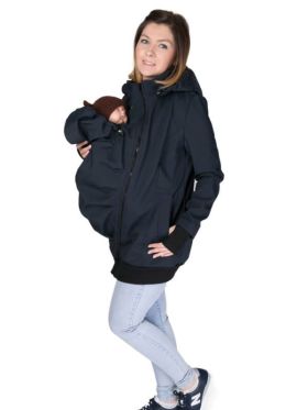 Jachetă pentru sarcină şi babywearing 3în1, din softshell, Navy