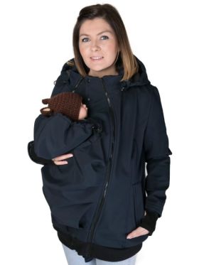 Jachetă sarcină/babywearing 5 în 1 Softshell Navy