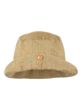 Pălărie din in copii Fold Button Dry Grass