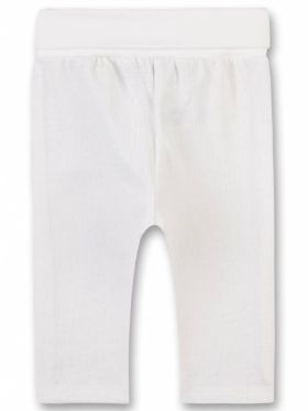Pantaloni albi tricotaţi bebe, unisex