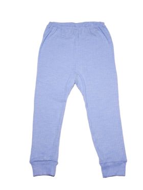 Pantaloni bumbac organic, lână şi mătase Uni Blue
