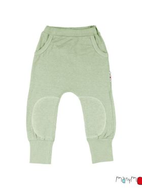 Pantaloni din cânepă și bumbac Kangaroo Light Jade