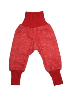 Pantaloni lână fleece şi bumbac Red Melange