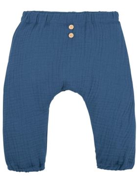 Pantaloni muselină dublă bebe Lagoon Blue