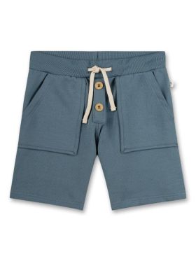 Pantaloni scurți băieți, bumbac organic albastru uni