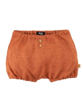 Pantaloni scurţi din in Dusty Orange