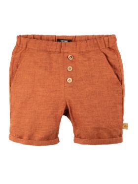 Pantaloni scurţi din in Dusty Orange