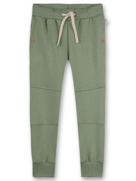 Pantaloni sport băieți, bumbac organic verde deschis