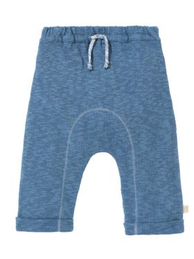 Pantaloni tricotați din bumbac și in Dove Blue