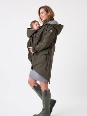 Parka softshell pentru sarcină şi babywearing Khaki