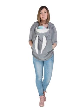 Protecţie din fleece pentru babywearing Bunny Years Grey