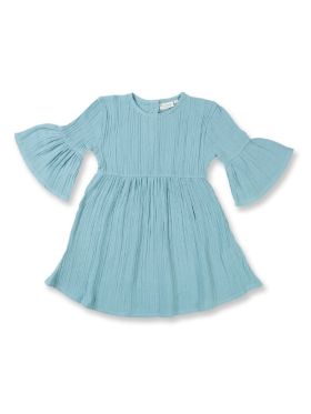 Rochie din muselină Uma Dusty Blue