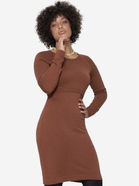 Rochie sarcină şi alăptare Lucia Caramel, amestec lână