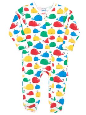 Salopetă pijama bebe Rainbow Whale
