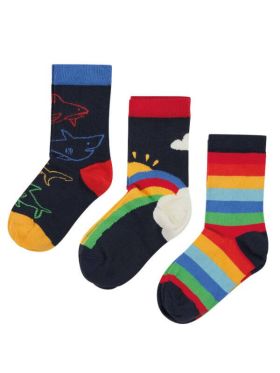 Set 3 perechi şosete Rock My Socks Rainbow Sharks