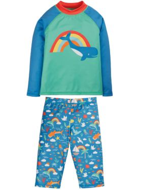 Set bluză şi pantaloni plajă Cobal Whale