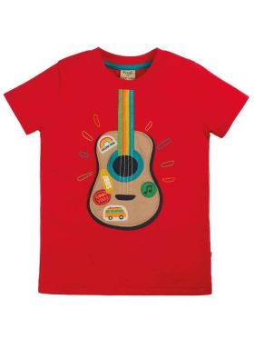 Tricou bumbac organic Avery Red Guitar