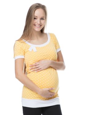 Tricou sarcină şi alăptare Alda galben