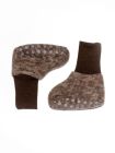 Botoşei lână fleece şi bumbac Brown Melange