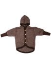 Jachetă lână fleece şi bumbac, Brown Melange