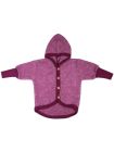 Jachetă lână fleece şi bumbac Burgundy Melange