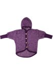 Jachetă lână fleece şi bumbac Plum Melange