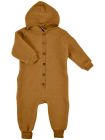 Overall cu glugă, lână merinos fleece, Golden Brown