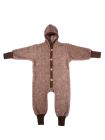 Overall lână fleece şi bumbac Brown Melange