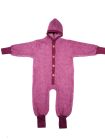 Overall lână fleece şi bumbac Burgundy Melange