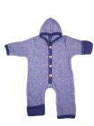 Overall lână fleece şi bumbac, cu mănuşi şi botoşei, Marine Melange