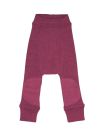 Pantaloni dublați din lână merinos Patches Cerise