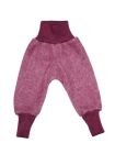 Pantaloni lână fleece şi bumbac Burgundy Melange