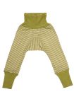 Pantaloni lungi lână şi mătase, verde dungi