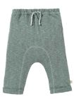 Pantaloni tricotați din bumbac și in Jade