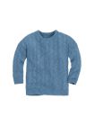 Pulover tricotat din bumbac și in Dove Blue