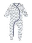 Salopetă pijama bumbac organic Valo Penguin Stone Blue