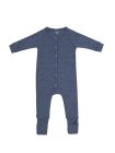 Salopetă-pijama din lână merinos bebe Denim Melange